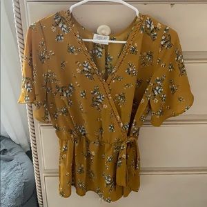 Sienna Sky Yellow Short Sleeve Blouse